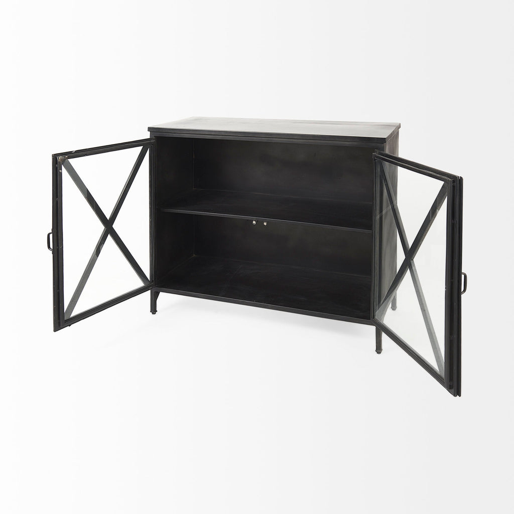 Armoire d'appoint contemporaine en bois avec motif décoratif pour salon