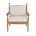 Fauteuil d'appoint industriel en bois et tissu avec cadre naturel pour le salon