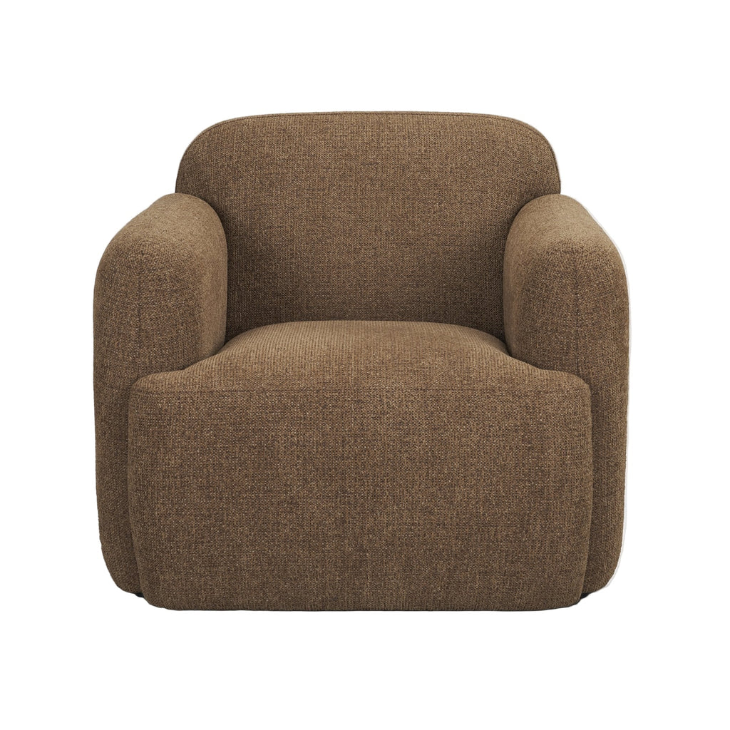 Fauteuil d'appoint contemporain entièrement rembourré avec coussin d'assise pour salon