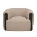 Chaise d'appoint moderne en bois et tissu d'ameublement avec assise coussinée pour salon