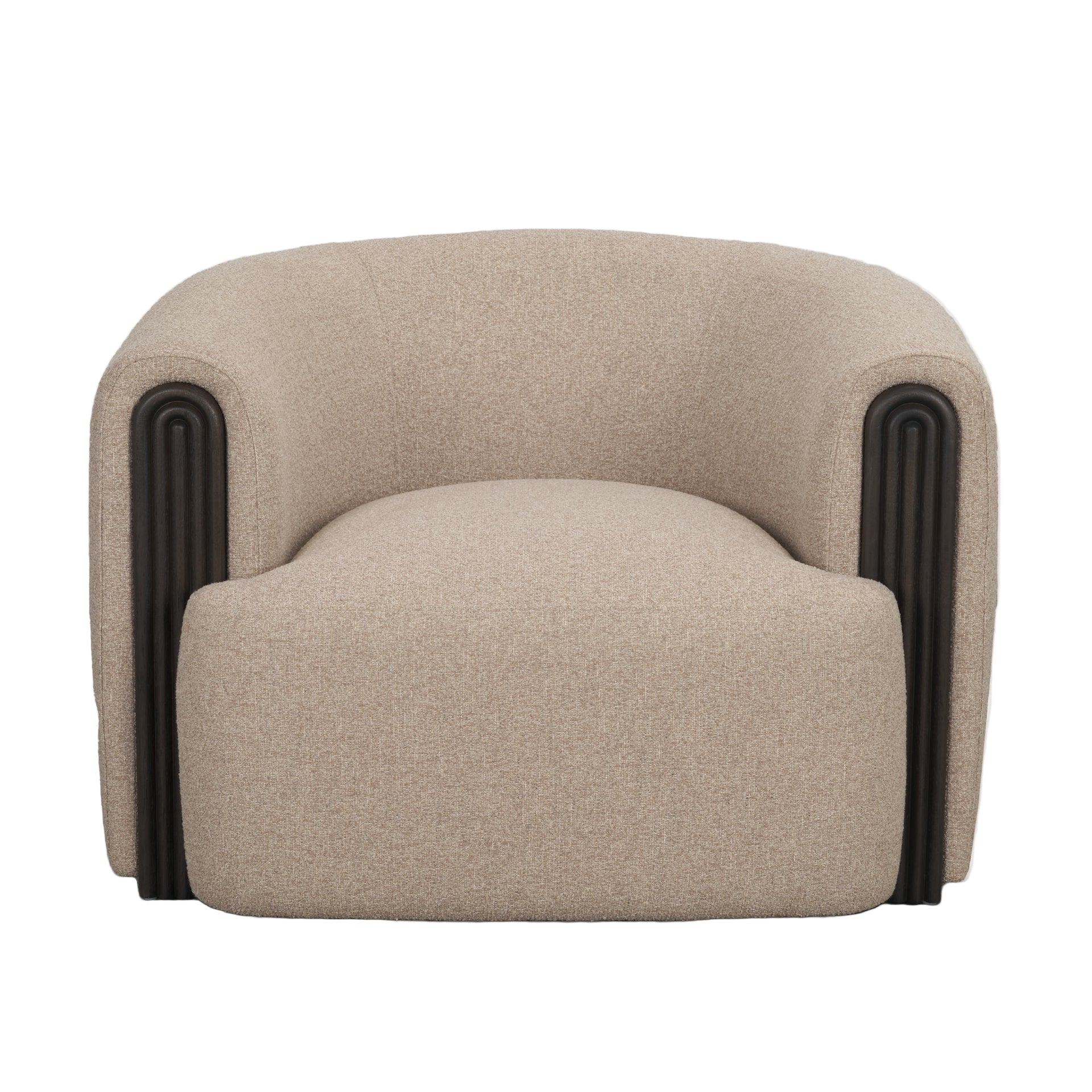 Chaise d'appoint moderne en bois et tissu d'ameublement avec assise coussinée pour salon
