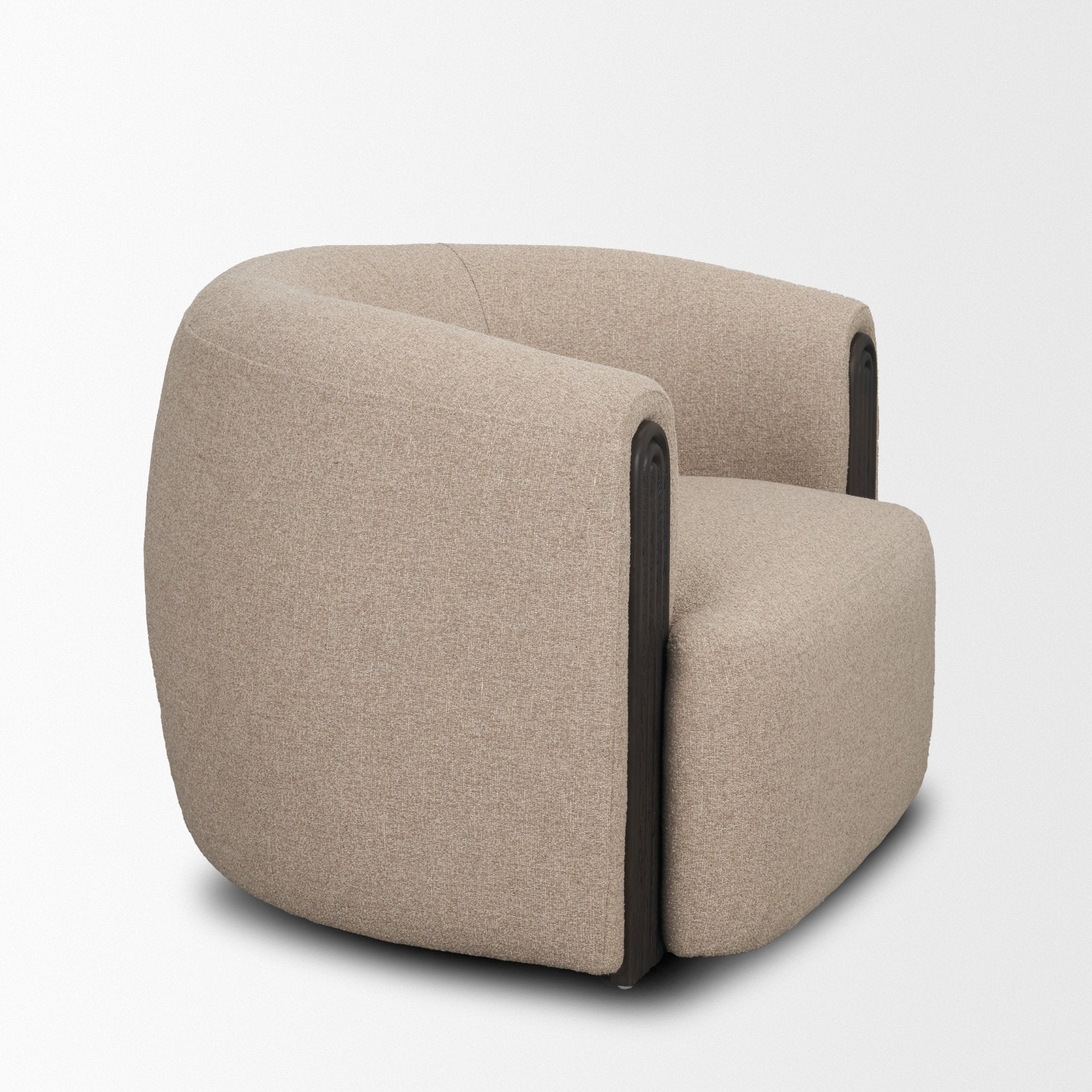 Chaise d'appoint moderne en bois et tissu d'ameublement avec assise coussinée pour salon