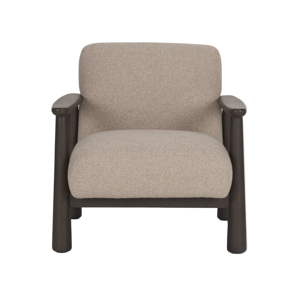 Fauteuil d'appoint moderne en tissu et bois avec piètement aux lignes épurées pour salon