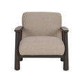 Fauteuil d'appoint moderne en tissu et bois avec piètement aux lignes épurées pour salon