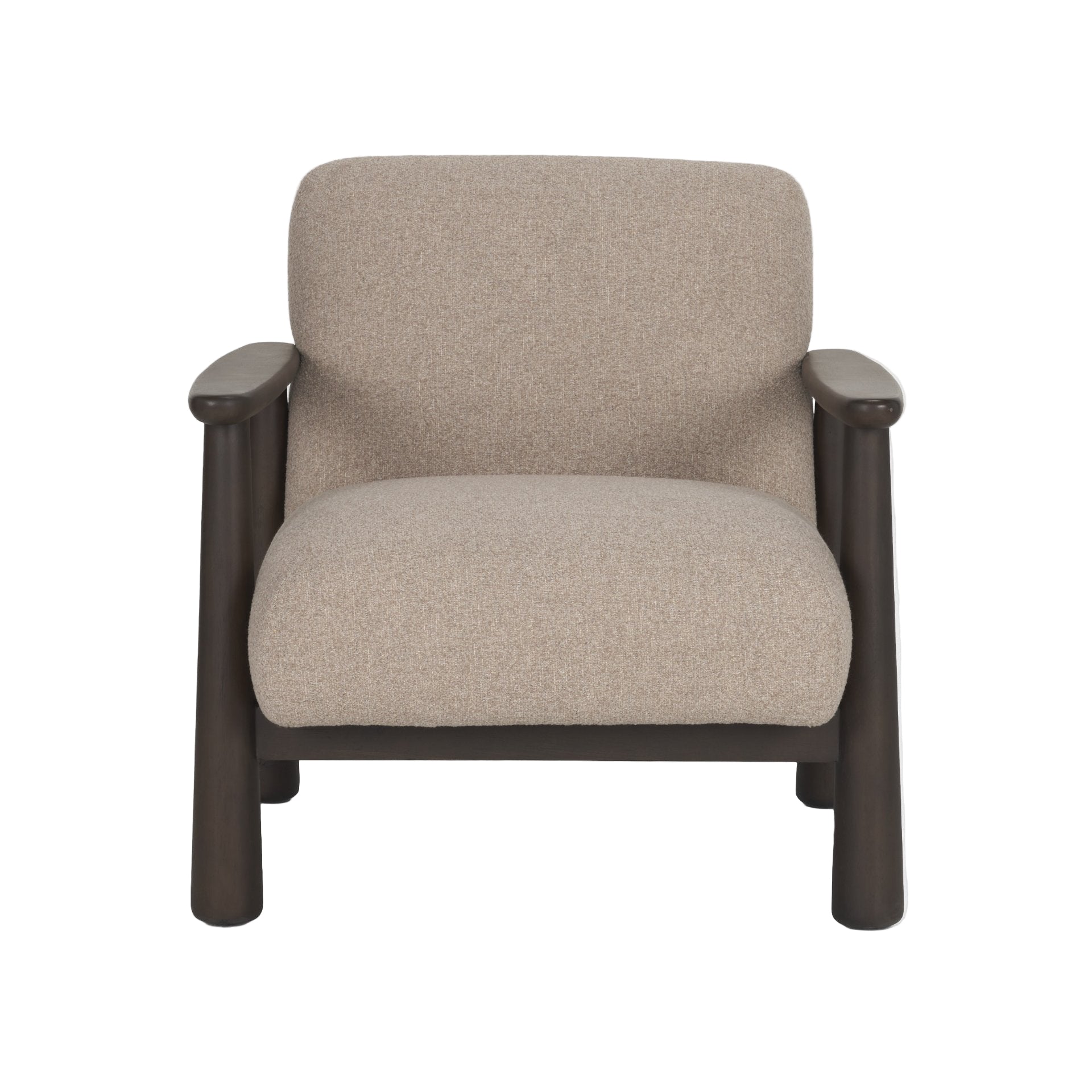 Fauteuil d'appoint moderne en tissu et bois avec piètement aux lignes épurées pour salon