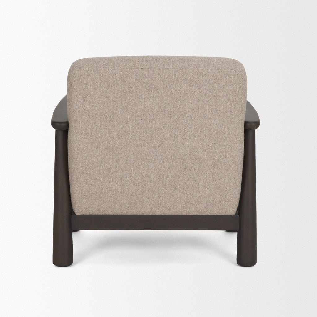 Fauteuil d'appoint moderne en tissu et bois avec piètement aux lignes épurées pour salon