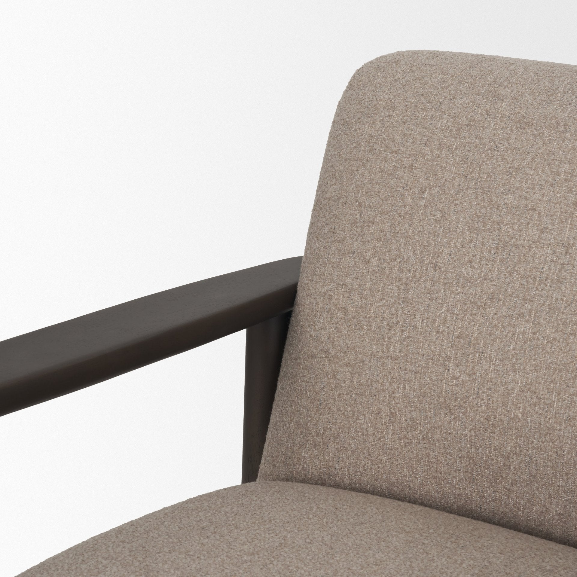Fauteuil d'appoint moderne en tissu et bois avec piètement aux lignes épurées pour salon