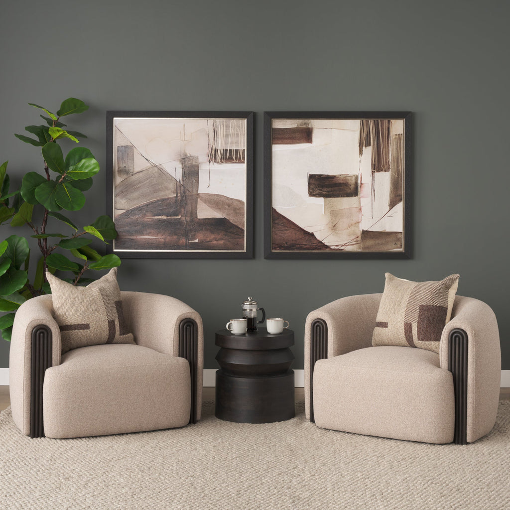 Chaise d'appoint moderne en bois et tissu d'ameublement avec assise coussinée pour salon