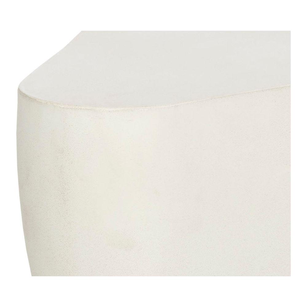 Table d'appoint d'extérieur contemporaine en béton blanc avec une forme organique compacte pour balcon