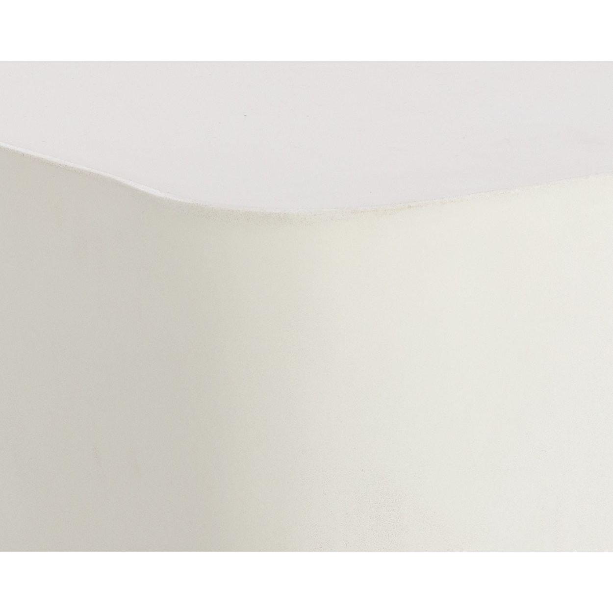Table d'appoint d'extérieur contemporaine en béton blanc de forme organique pour patio
