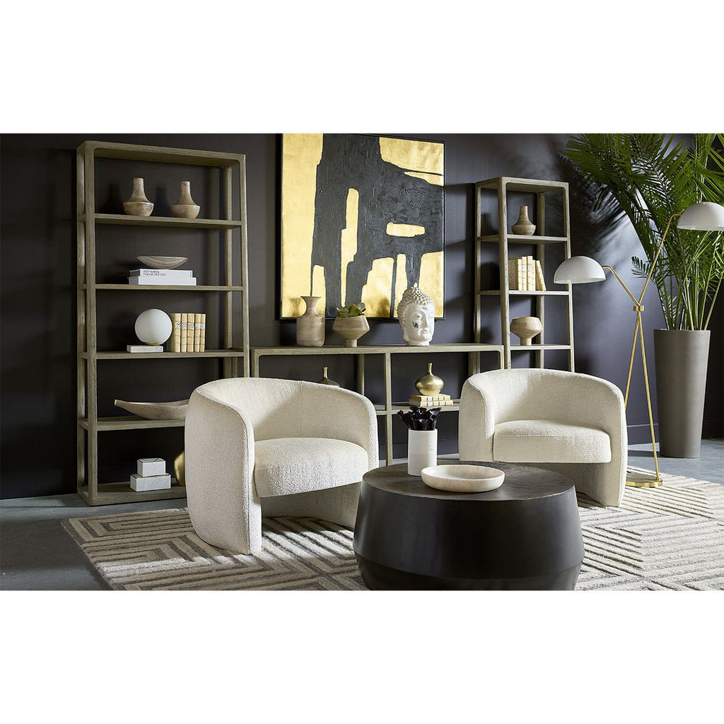 Fauteuil de salon moderne en bois et tissu d'ameublement avec assise rembourrée pour le salon