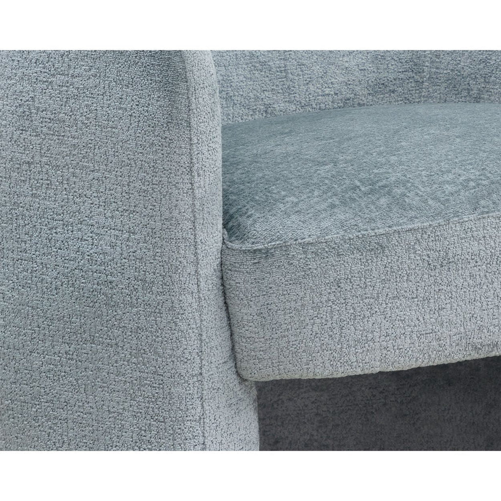 Fauteuil de salon moderne en bois et tissu d'ameublement avec assise rembourrée pour le salon