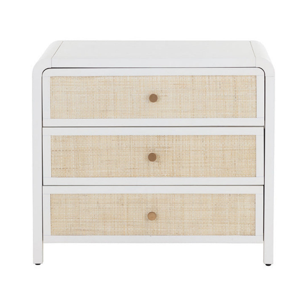 Table de chevet en bois naturel avec finition chaude pour chambre à coucher
