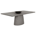 Table à manger d'extérieur moderne en béton avec plateau rectangulaire pour terrasse et jardin