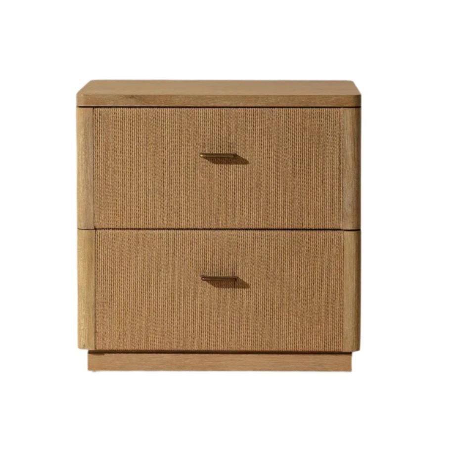 Table de Chevet en Bois Naturel avec Tiroir de Rangement et Cadre Épuré pour Chambre à Coucher