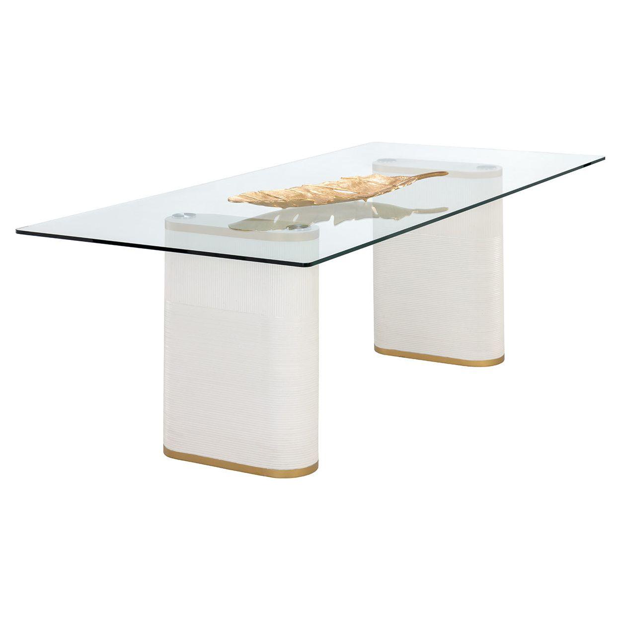 Table de salle à manger d'extérieur moderne en béton et verre avec piètement rond en métal pour patio