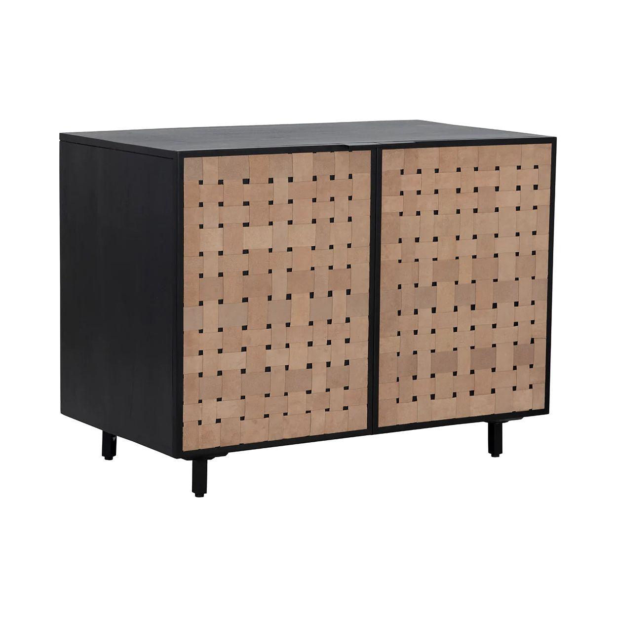 Petit buffet moderne en bois avec portes de rangement pour salon et salle à manger