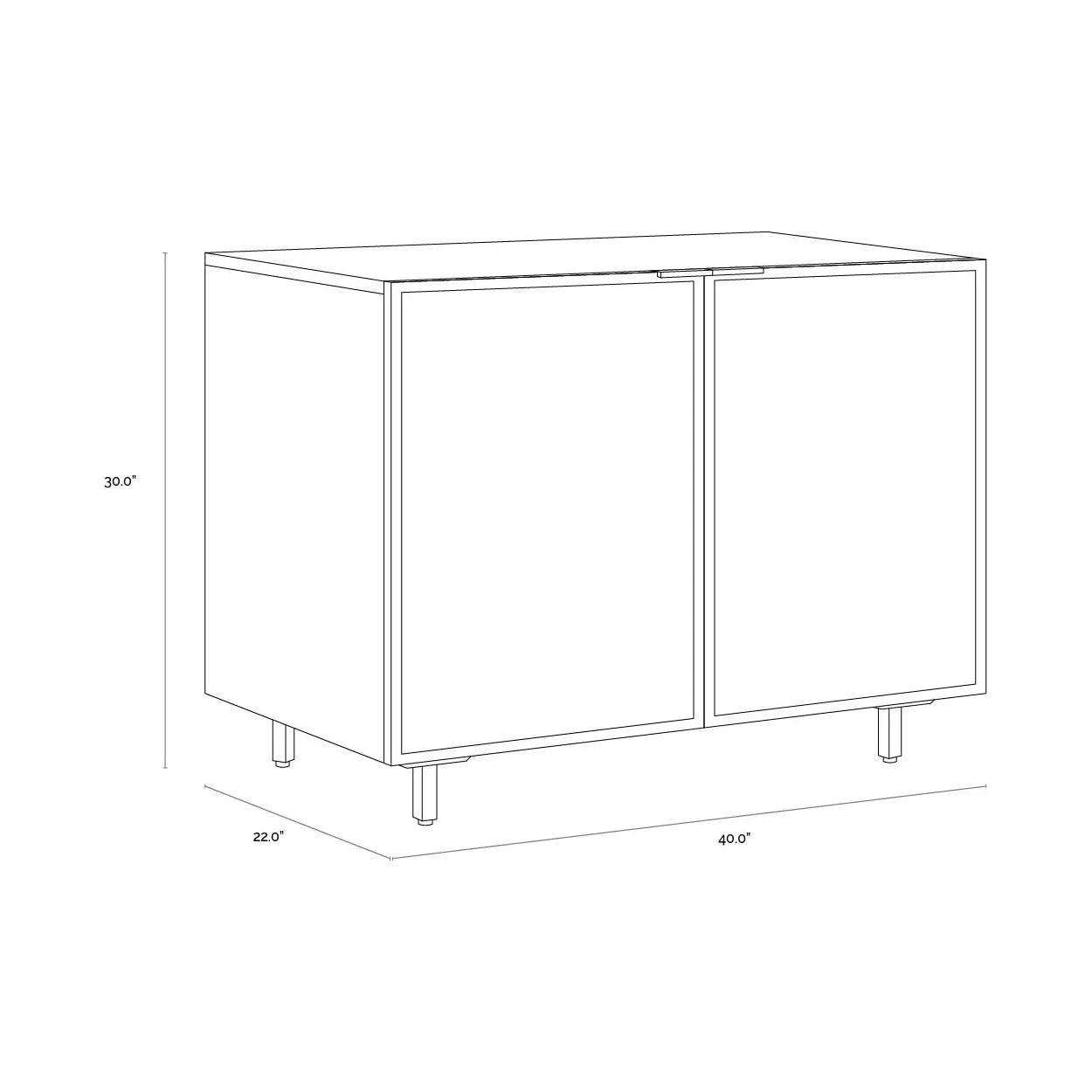 Petit buffet moderne en bois avec portes de rangement pour salon et salle à manger