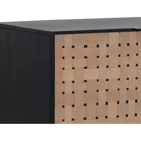 Petit buffet moderne en bois avec portes de rangement pour salon et salle à manger