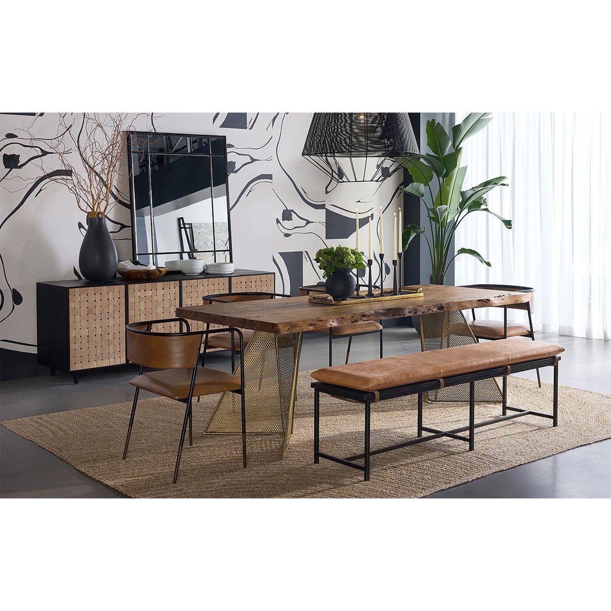 Grand buffet moderne en bois avec portes de rangement pour salon et salle à manger
