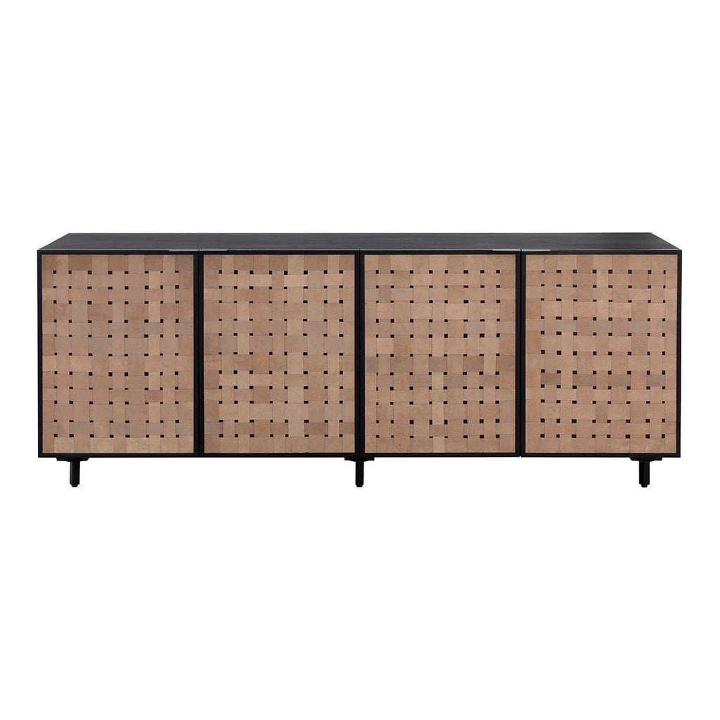 Grand buffet moderne en bois avec portes de rangement pour salon et salle à manger