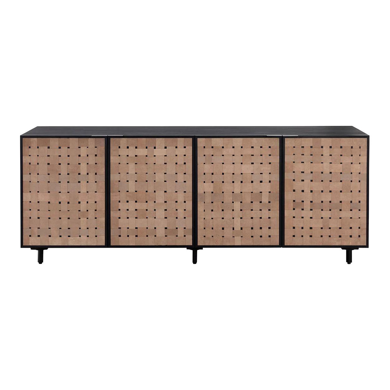 Grand buffet moderne en bois avec portes de rangement pour salon et salle à manger