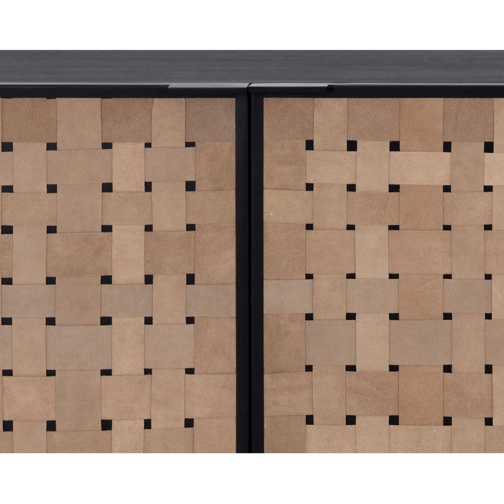 Grand buffet moderne en bois avec portes de rangement pour salon et salle à manger