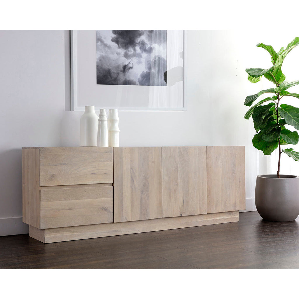 Buffet moderne en bois avec cadre aux lignes épurées pour salle à manger et salon