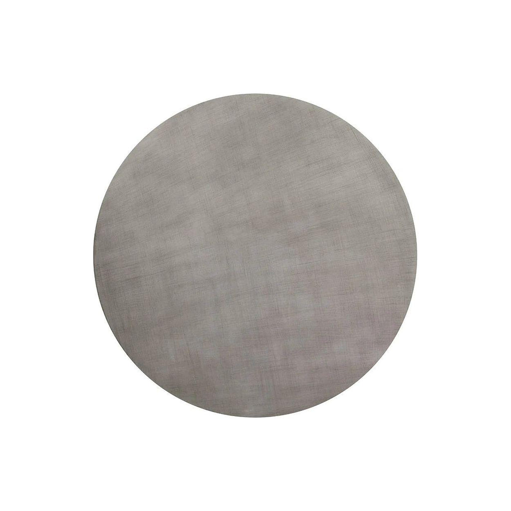 Table basse d'extérieur moderne en béton et métal avec plateau rond pour terrasse et jardin