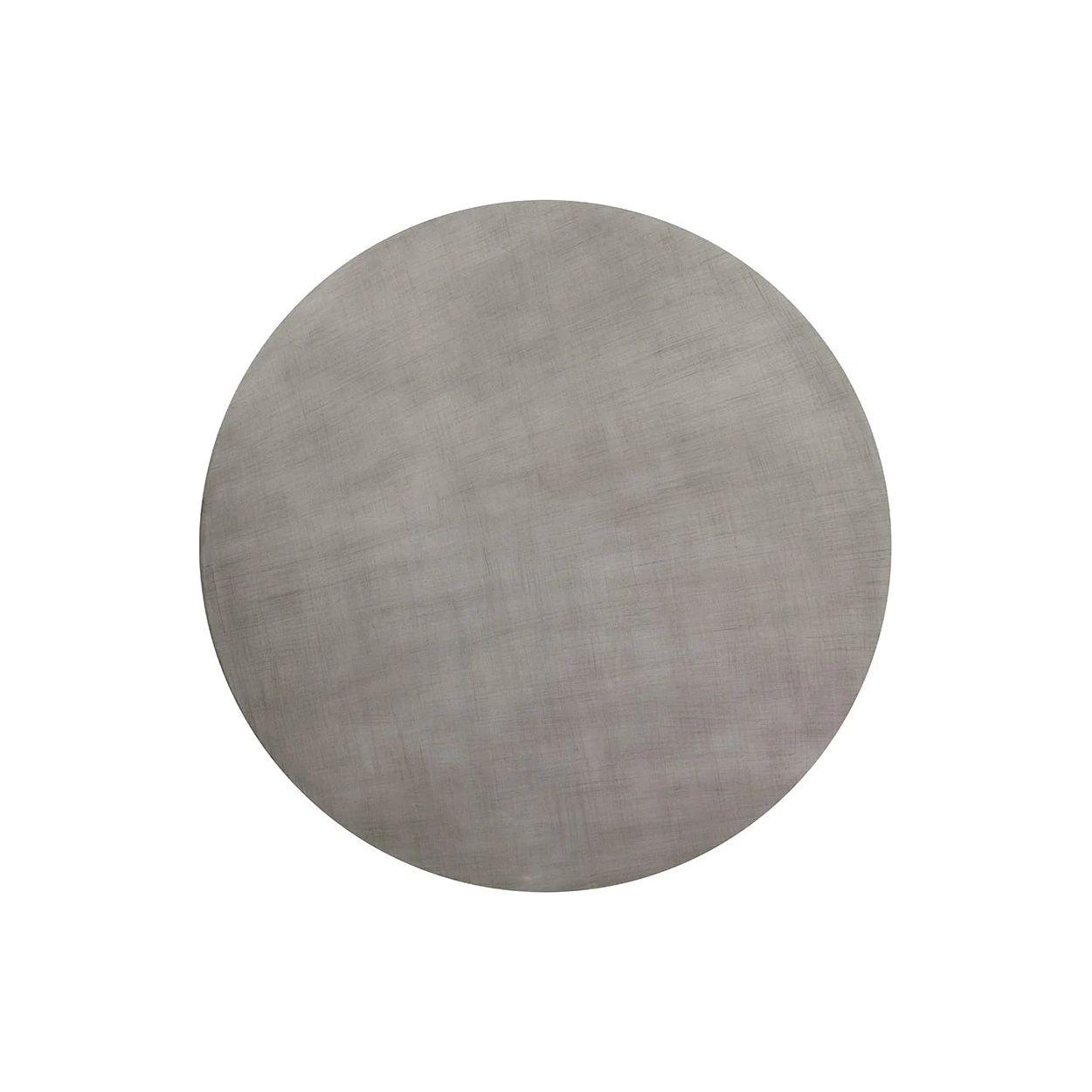 Table basse d'extérieur moderne en béton et métal avec plateau rond pour terrasse et jardin