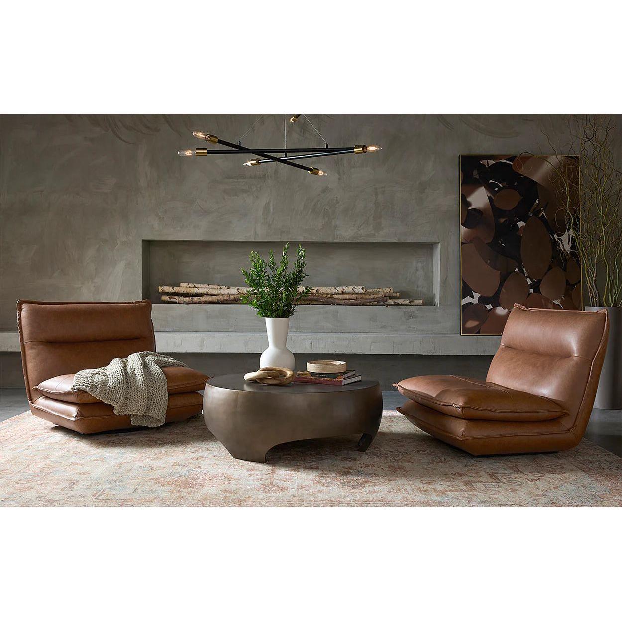 Table basse d'extérieur moderne en béton et métal avec plateau rond pour terrasse et jardin