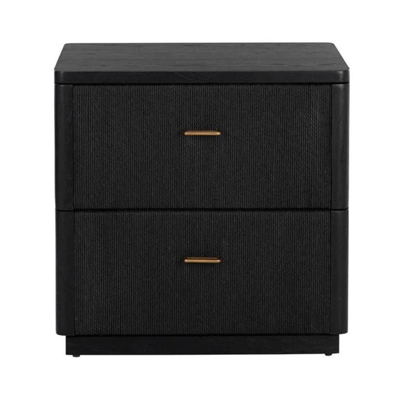 Table de chevet moderne en bois noir avec tiroir de rangement pour chambre à coucher