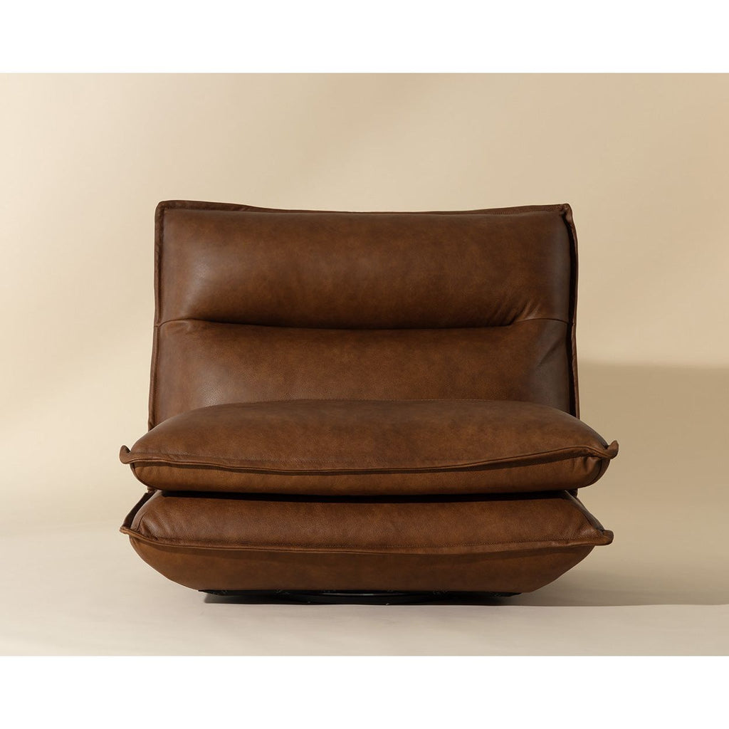Fauteuil pivotant moderne en cuir et métal sans accoudoirs avec rotation à 360° pour salon