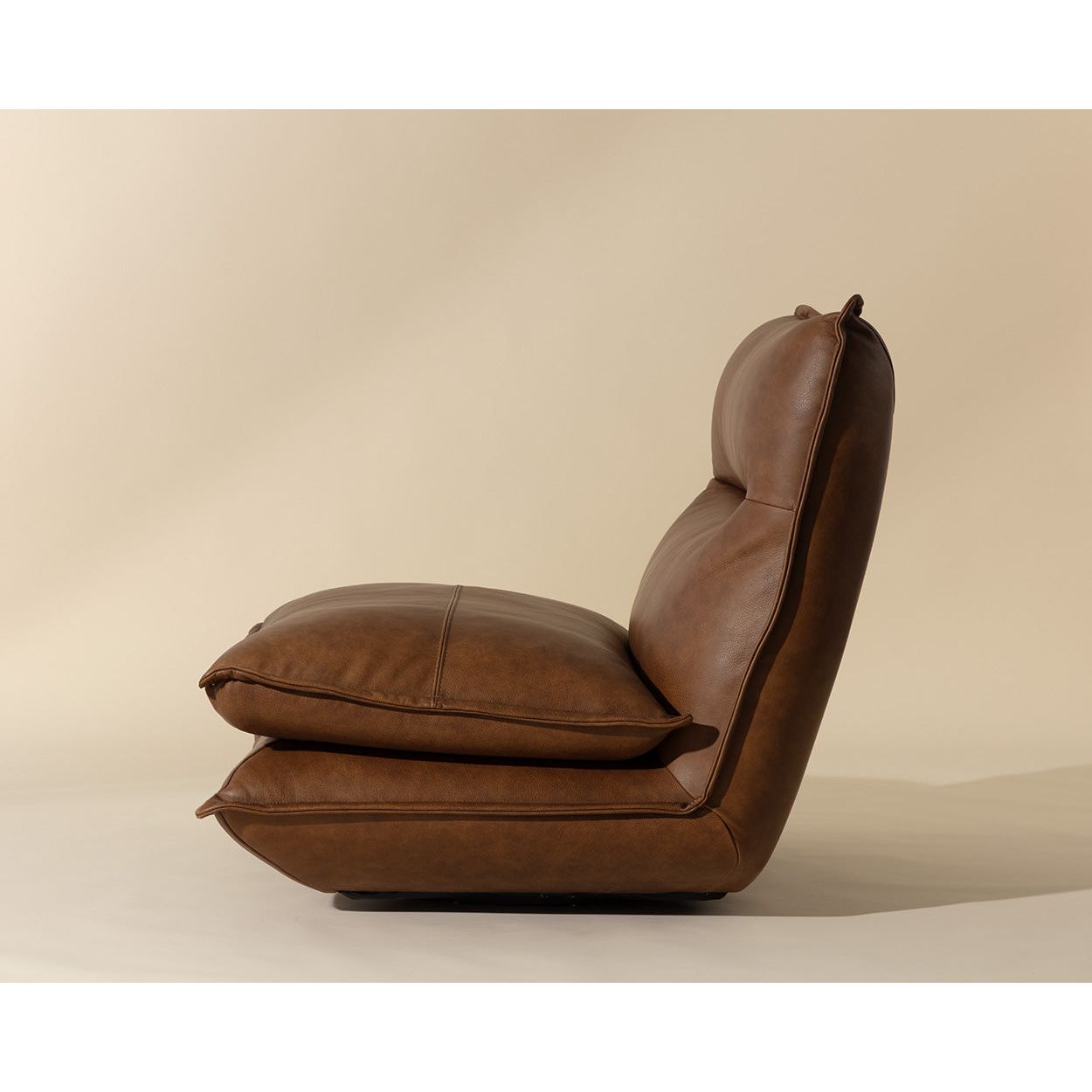 Fauteuil pivotant moderne en cuir et métal sans accoudoirs avec rotation à 360° pour salon