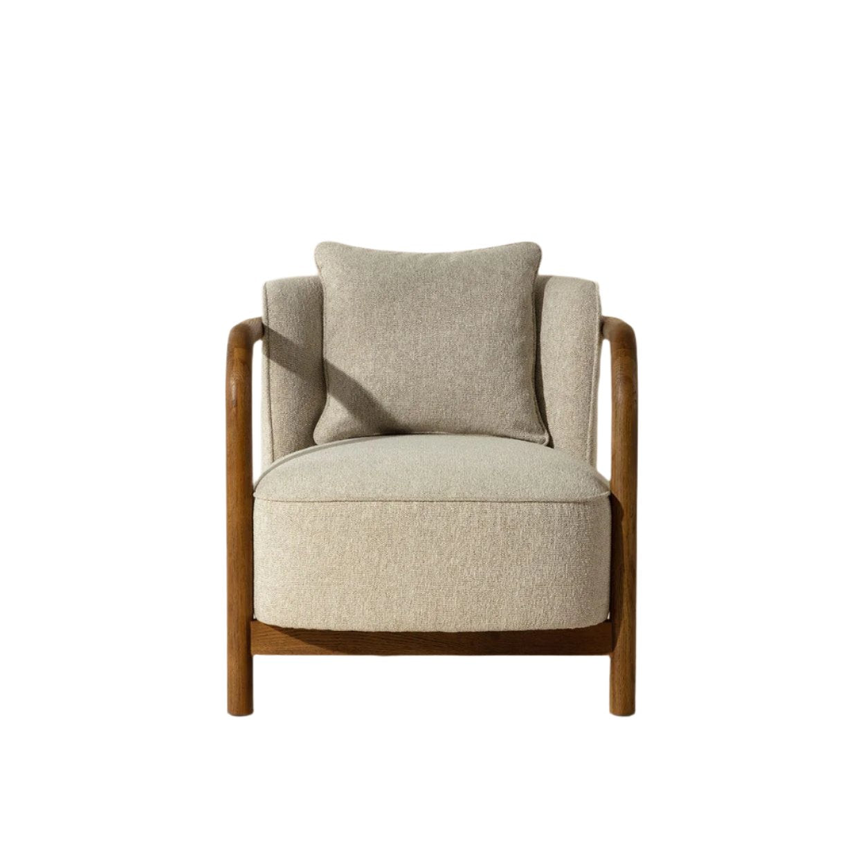 Fauteuil classique capitonné et en bois avec coussin d'assise pour le salon