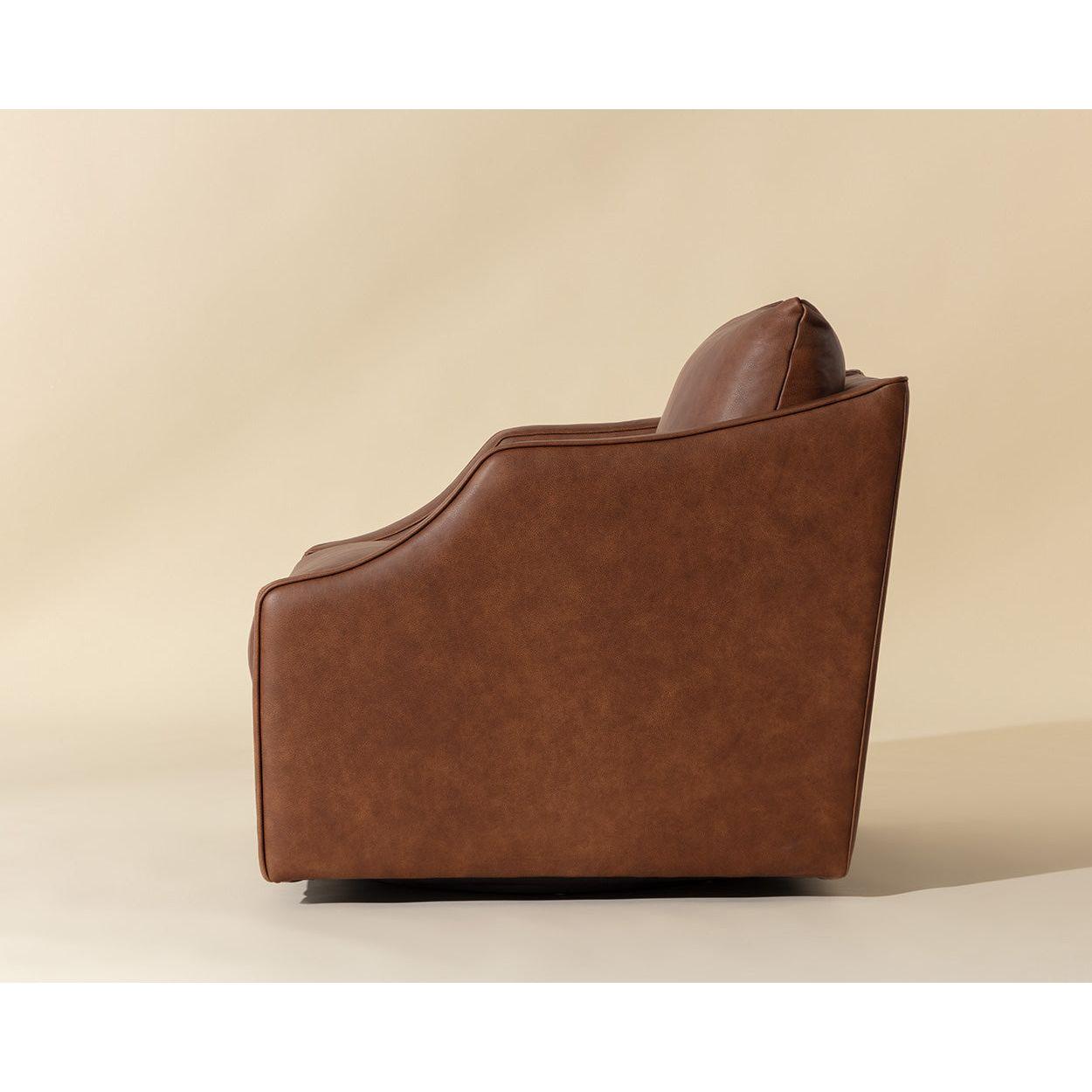 Fauteuil pivotant moderne en cuir avec rotation à 360° pour salon