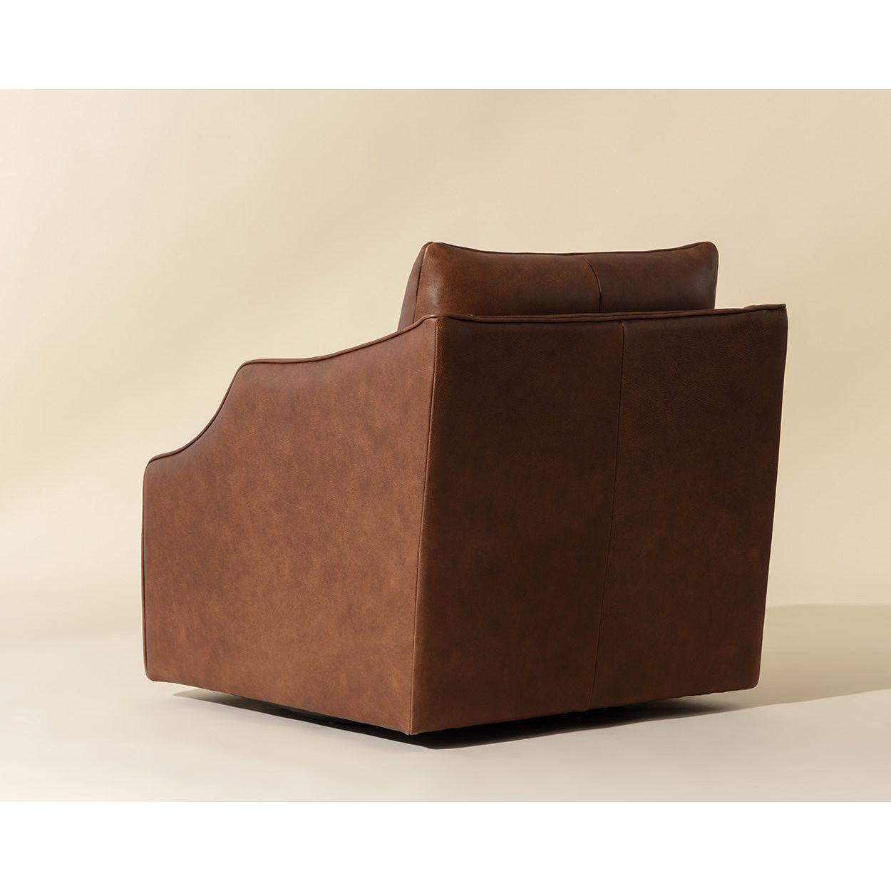 Fauteuil pivotant moderne en cuir avec rotation à 360° pour salon