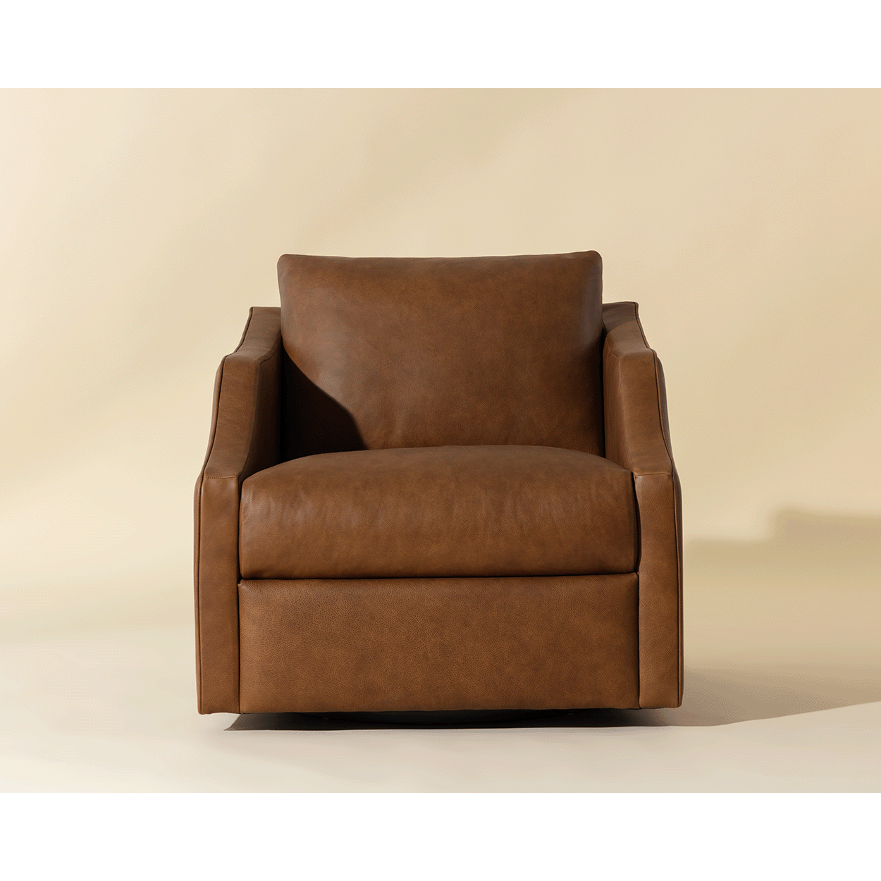 Fauteuil pivotant moderne en cuir avec rotation à 360° pour salon