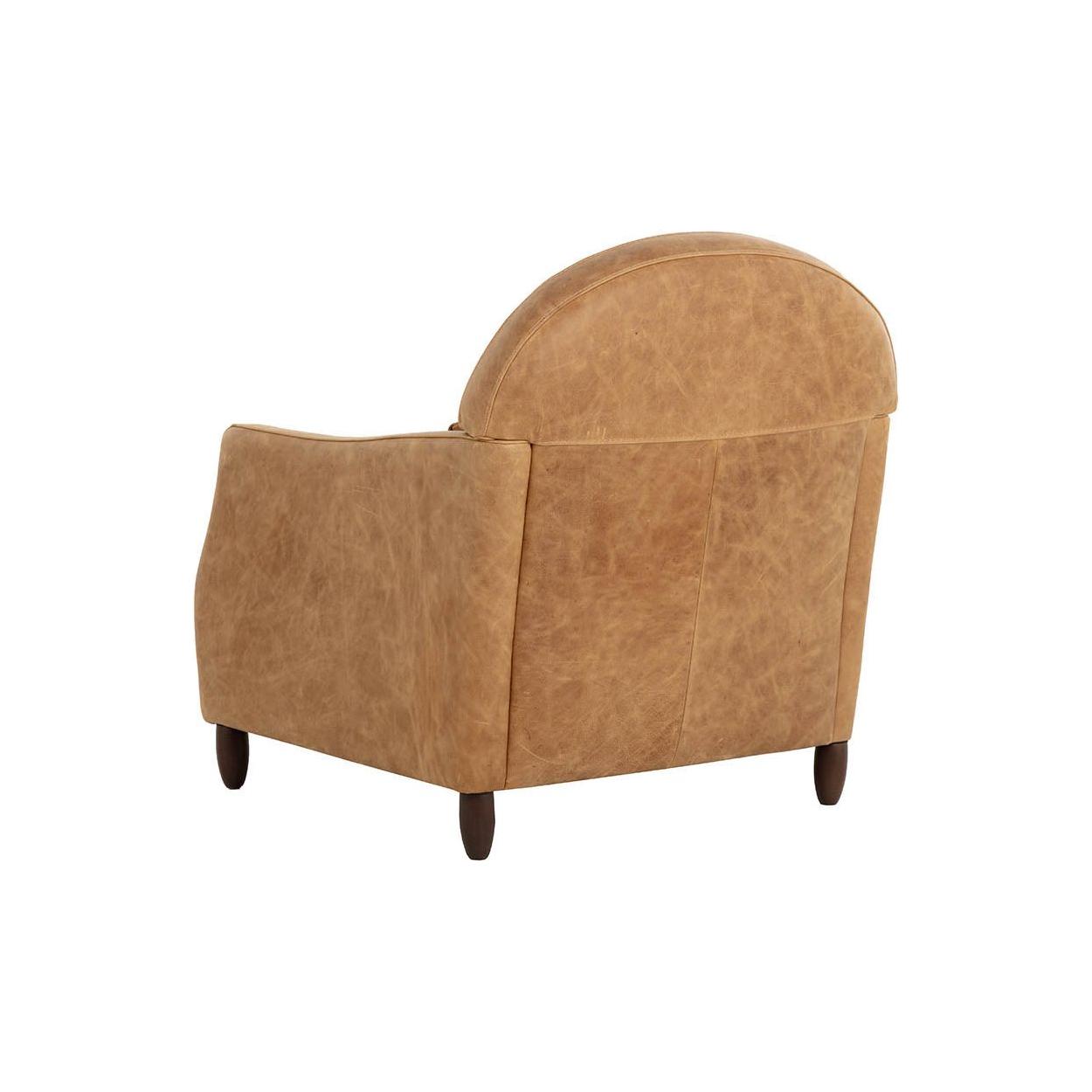 Fauteuil de salon traditionnel en cuir et bois avec cadre en bois massif pour salon
