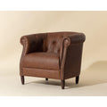 Fauteuil de salon traditionnel en cuir avec assise rembourrée pour le salon