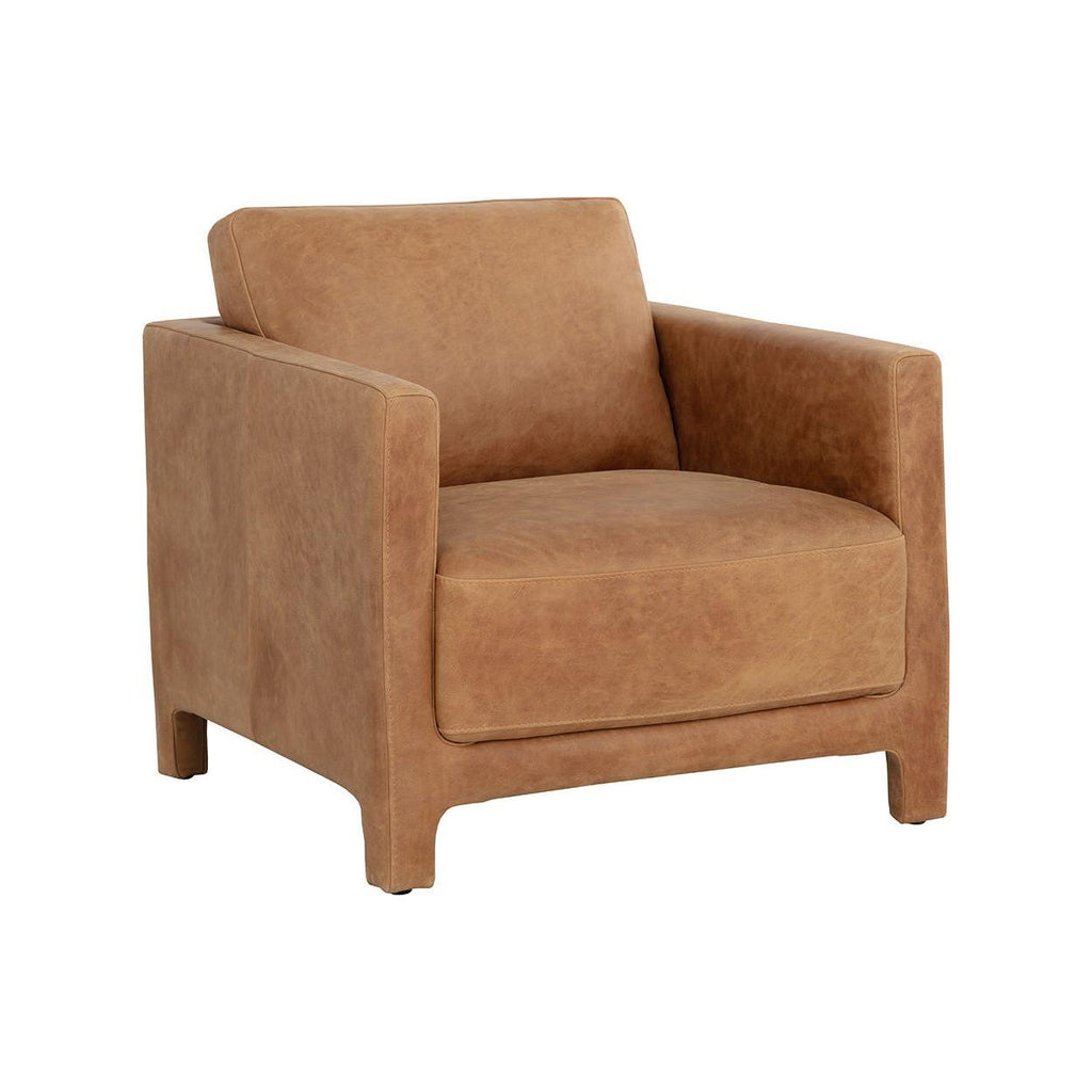 Fauteuil de salon moderne en cuir et tissu avec assise rembourrée pour le salon
