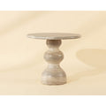 Table de bistrot ronde d'extérieur en béton imitation pierre avec plateau compact pour patio