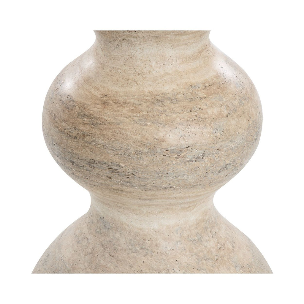 Table de bistrot ronde d'extérieur en béton imitation pierre avec plateau compact pour patio
