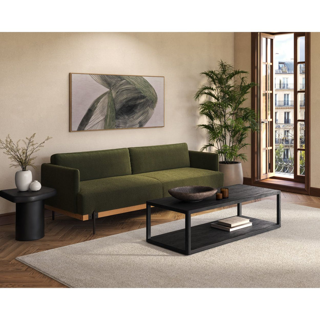 Table d'appoint d'extérieur contemporaine en béton noir de forme géométrique pour terrasse