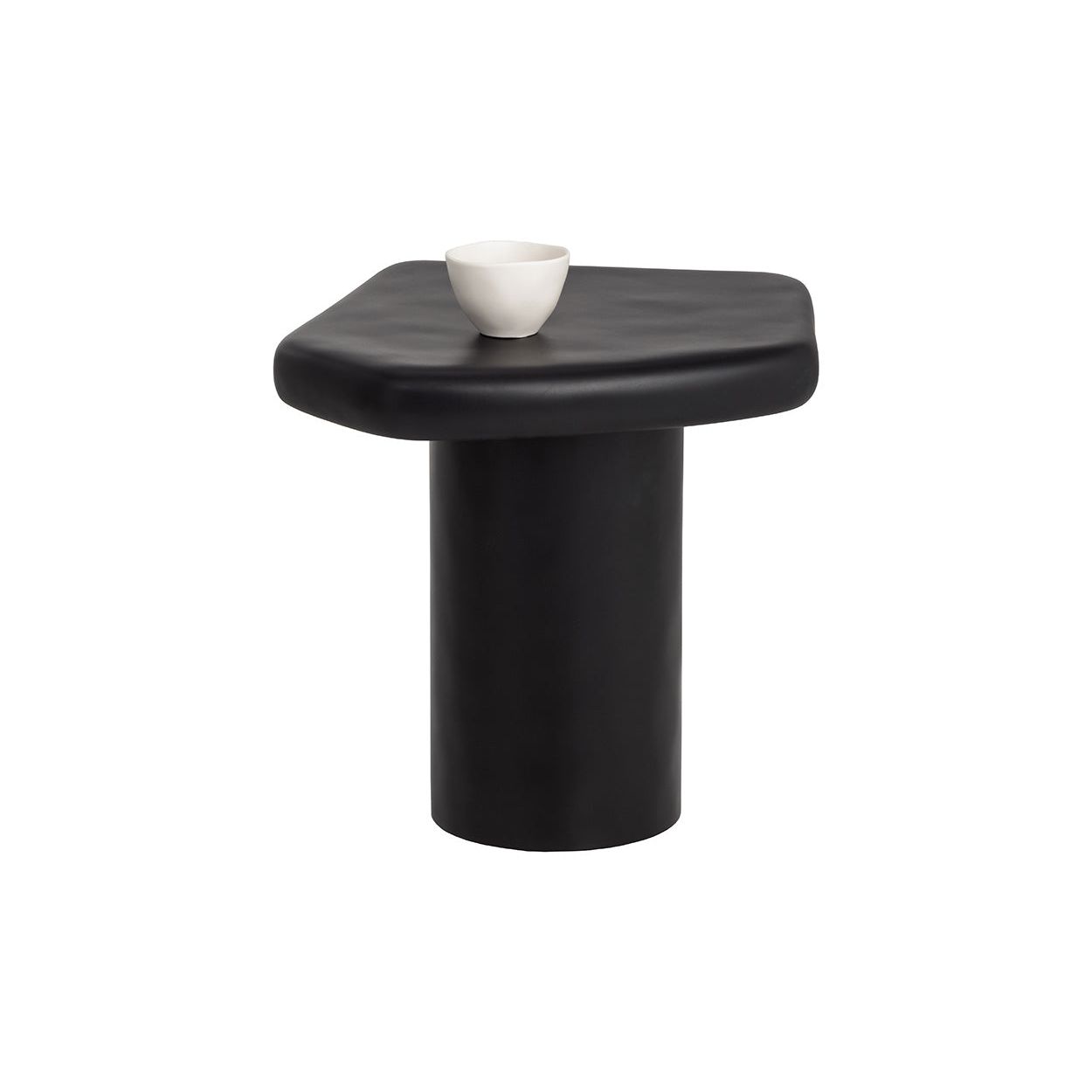 Table d'appoint d'extérieur contemporaine en béton noir de forme géométrique pour terrasse