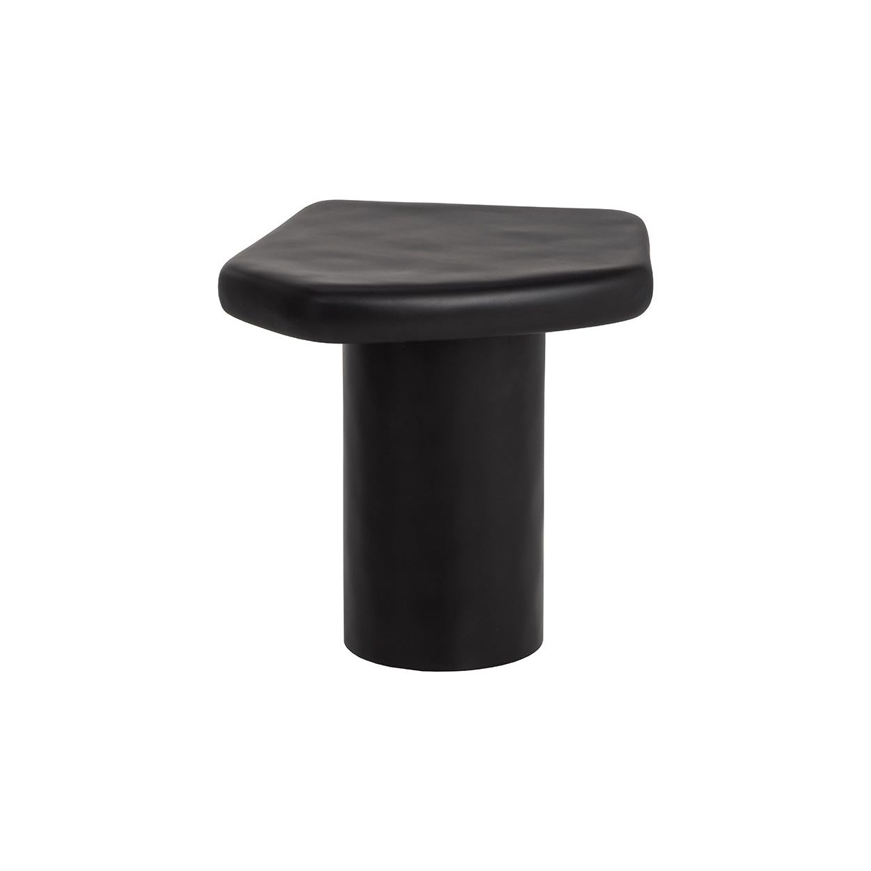 Table d'appoint d'extérieur contemporaine en béton noir de forme géométrique pour terrasse