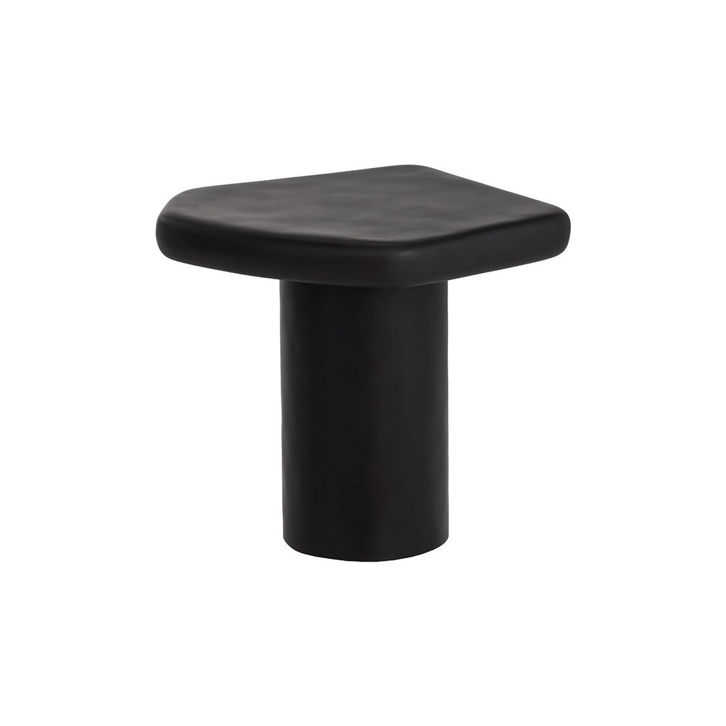Table d'appoint d'extérieur contemporaine en béton noir de forme géométrique pour terrasse