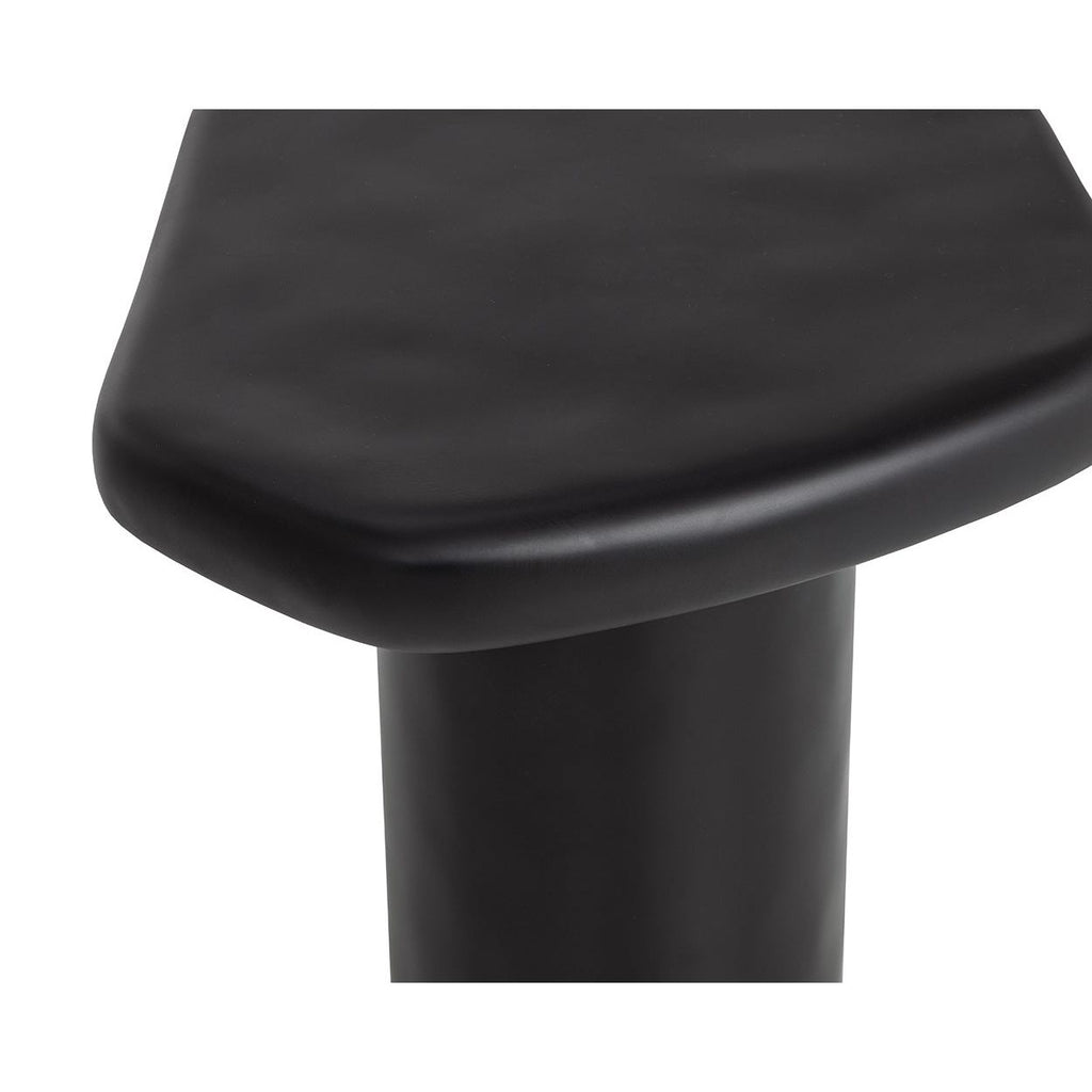 Table d'appoint d'extérieur contemporaine en béton noir de forme géométrique pour terrasse
