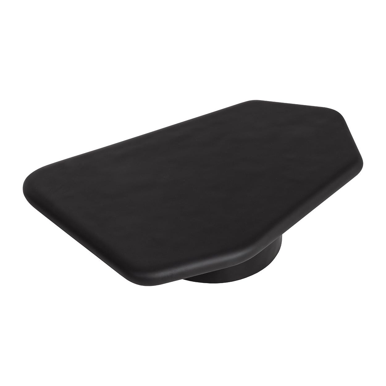 Table basse d'extérieur contemporaine en béton noir de forme géométrique pour patio