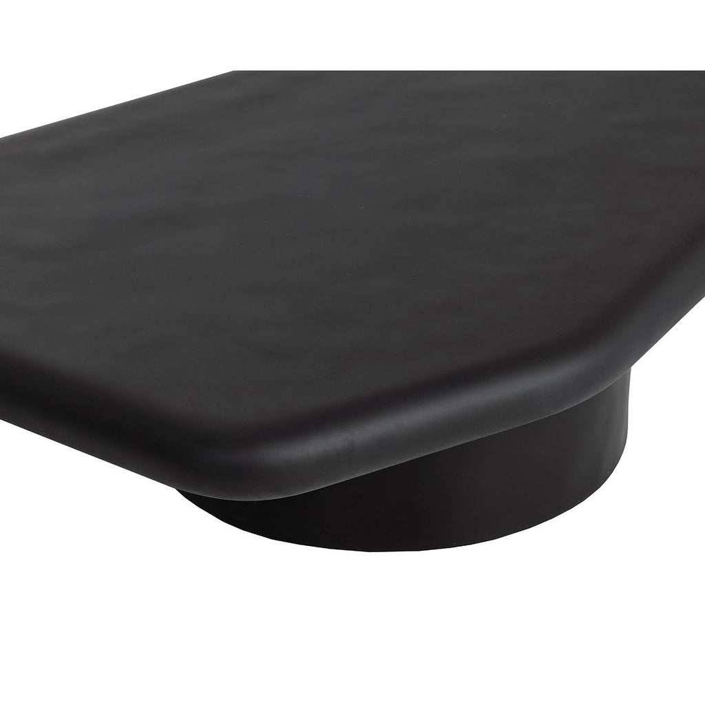Table basse d'extérieur contemporaine en béton noir de forme géométrique pour patio